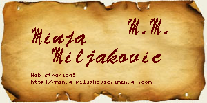 Minja Miljaković vizit kartica